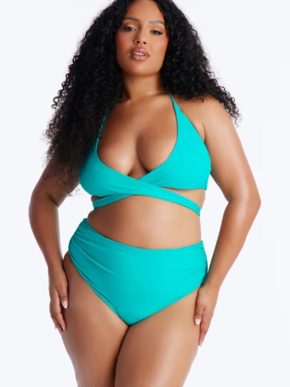 NWT Fashion Nova Size 3X Teal Two Piece Bikini